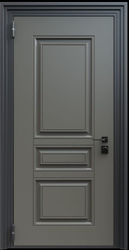 Входная термодверь с металлофиленкой и порошковым окрашиванием RAL 7022 (тип №1)