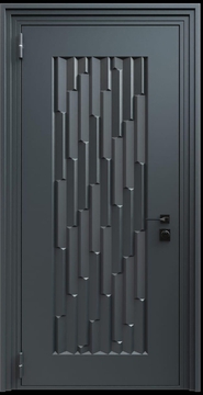 Входная термодверь с металлофиленкой и порошковым напылением RAL 7021 (тип №6)